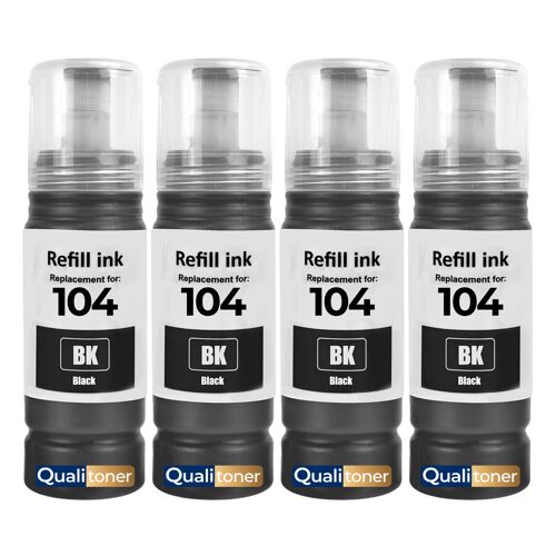 compatible pour Epson E104B C13T00P140 104 noire Pack 4 70 ml 4500 pages