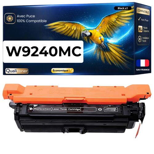 W9240MC toner Noir compatible pour HP Color LaserJet Enterprise X55745dn MFP X58045dn X580 avec puce haute capacité 21000 pages