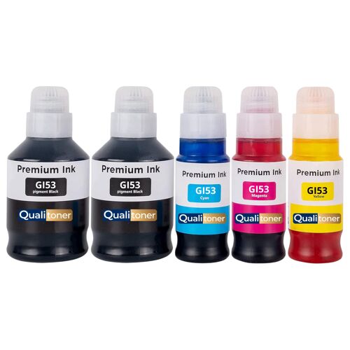 Pack 5 GI-53BK GI-53C GI-53M GI-53Y GI-53GY compatible pour Canon G550 G650 Noirs et Couleurs Haute capacité 3800 pages