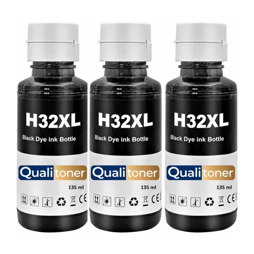 compatible pour HP 32XL 32 XL 1VV24AE Noir haute capacité Pack 3 x 135 ml
