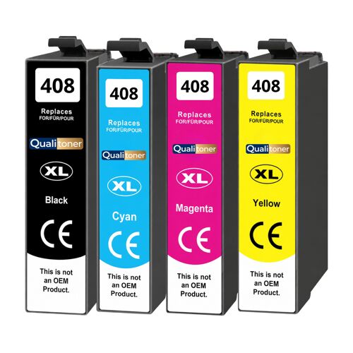 Cartouche 408XL compatible pour Epson WF-C4310DW WF-C4810DTWF Noirs et Couleurs avec puce Pack 4