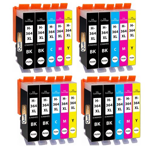Pack 20 Cartouches encre 364XL 364 XL compatible pour HP Noir Noir Photo Cyan Magenta Jaune Haute capacité avec puce