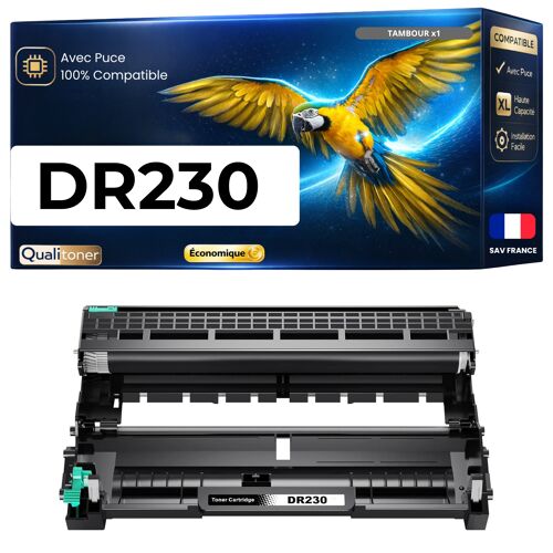 DR230 Tambour compatible pour Brother DCP9010CN HL3040CN HL3070CW MFC9120CN MFC9320CW Noir rendement 15000 pages longue durée