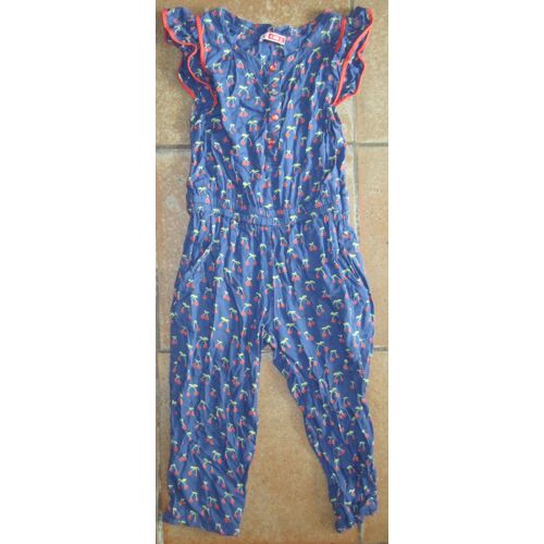 Combinaison Bleu Marine Motif Cerises Manches Courtes 4 Ans 102 Cm Dpam Du Pareil Au Même