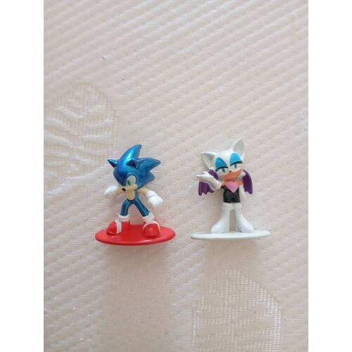 Lot De 2 Figurines Métal Sonic The Hedgehog Figurine Hérisson Sonic Figurine Chauve Souris Rouge The Bat