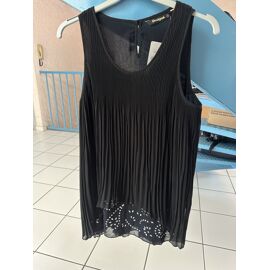 Blouse/Top/Débardeur Noir Désigual Taille 38 Neuve