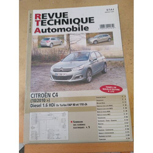 Revue Technique Automobile N°B759 04/2012 Citroën C4 Depuis 10/2010 Diesel 1.6