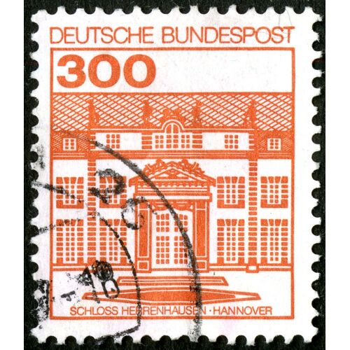 Timbre Oblitéré Deutsche Bundespost , Schloss Herrenhausen-Hannover , 300