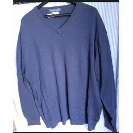 Pull Homme - " Les Essentiels " - Bleu - Col En V - Manches Longues - Taille 40