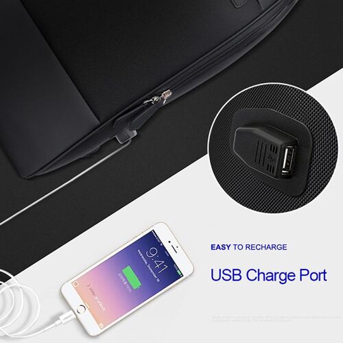 Sacoche Ordinateur Portable Antivol Imperméable Grande Capacité Avec Port USB YONIS