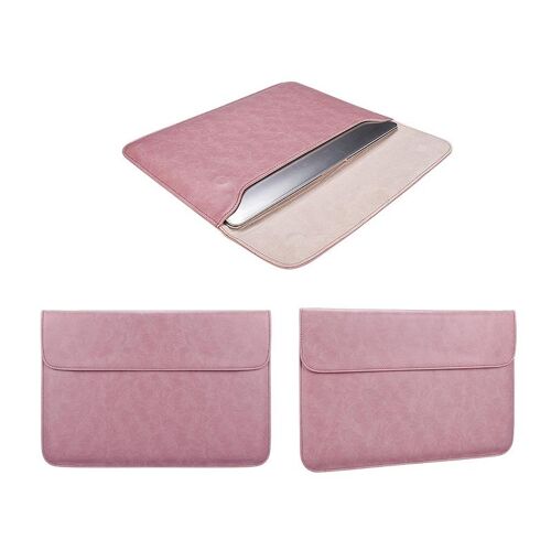 Sacoche Ordinateur Portable En Cuir PU 14.1 Pouces Résistante Et Étanche Rose Rose 2 YONIS