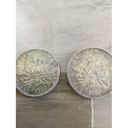 Lot De 2 Pièces De 5 Francs La Semeuse 1961 Et 1962