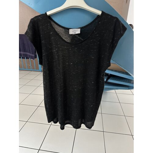 Tee Shirt Noir Chiné Taille 34 Casual Attitude