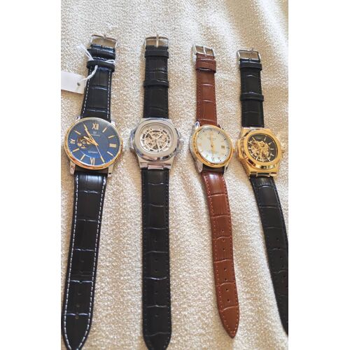 Lot De 4 Montres Homme – Automatiques & Skeleton – Très Bon État