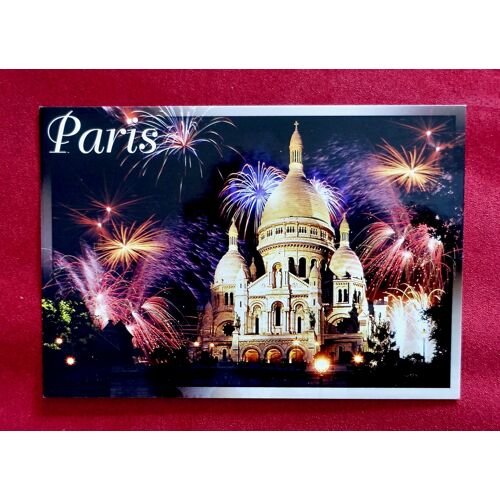Carte Postale Paris Montmartre De Nuit. Basilique Du Sacré Coeur, Feux D'Artifices. Collection Paris Et Ses Merveilles. France