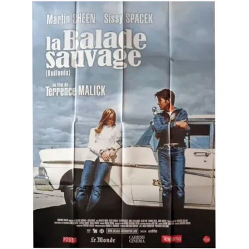 La Balade Sauvage (Badlands) - Véritable Affiche De Cinéma Pliée - Format 120x160 Cm - De Terrence Malick Avec Martin Sheen, Sissy Spacek, Warren Oates, Gary Littlejohn, Alan Vint -1975 Reedition 2011