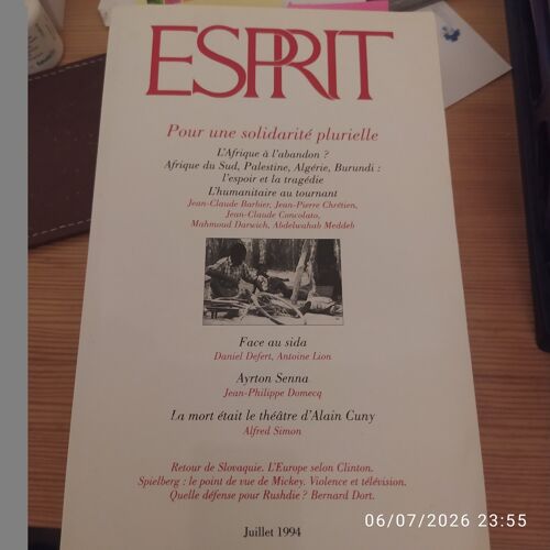 Revue Esprit, N° 203, Juillet 1994, Pour Une Solidarité Plurielle