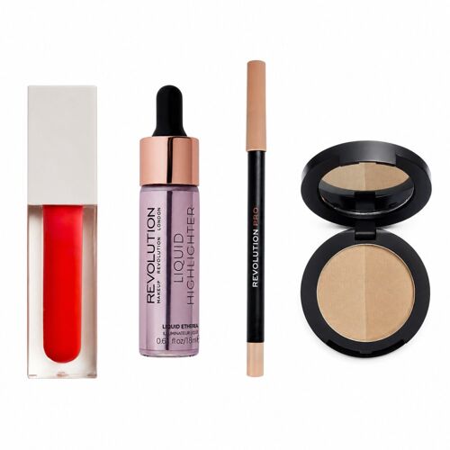 Makeup Revolution - Trousse Maquillage ¿ Sourcils + Eyeliner + Gloss + Highlighter - 