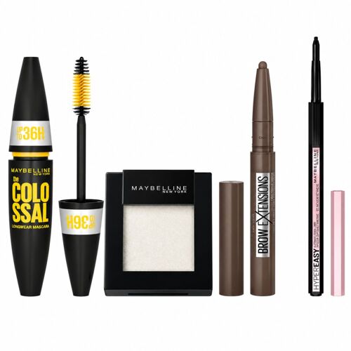 Maybelline New York - Trousse Maquillage Regard ¿ Mascara + Eyeliner + Fard + Crayon Sourcils - 