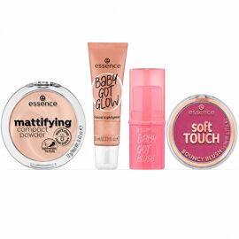 Essence - Trousse Joues & Teint Éclat ¿ Blush + Stick Joues + Highlighter + Poudre - 