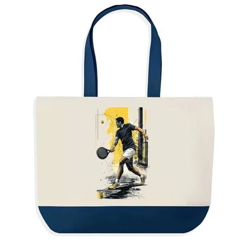Sac de shopping bleu Smash Padel Urbain ¿ Sac Cabas Padel pour Courses, Idée Cadeau pour Fête des Pères, Noël ou Anniversaire