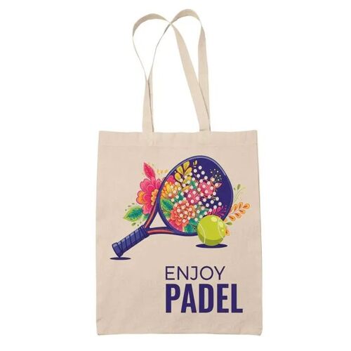 Tote-bag Padel Illustration Colorée - Sac pour Fan de Sport, Cadeau Fête des Mères, Noël ou Anniversaire