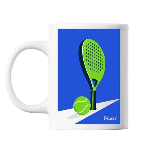 Mug Padel Raquette Épurée - Tasse En Céramique Padel, Idée Cadeau Originale Pour Noël Ou Anniversaire