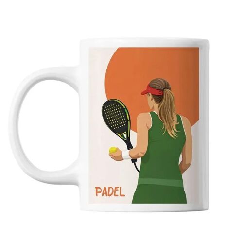 Mug Padel Femme Moderne - Tasse En Céramique Padel, Idée Cadeau Femme Pour Anniversaire Ou Noël