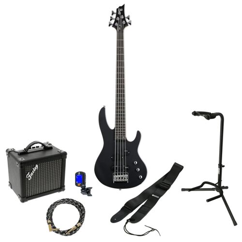 Esp Ltd B-15 Kit Black Satin Kit De Démarrage Pour Guitare Basse Électrique À 5 Cordes