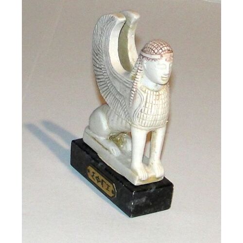 statuette oracle sphinx décoration résine marbre