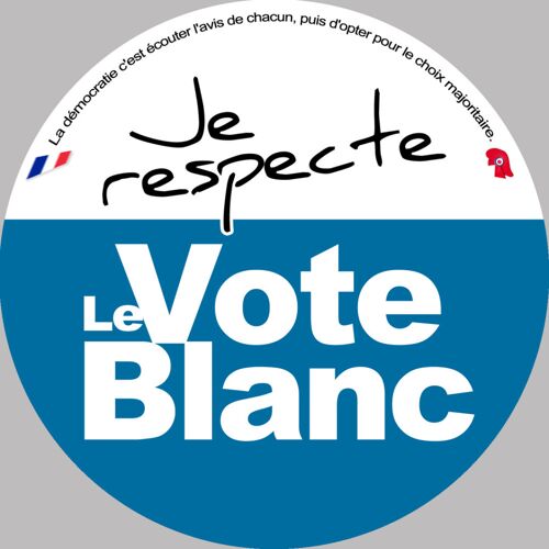 Je Respecte Le Vote Blanc - 15cm - Sticker/Autocollant