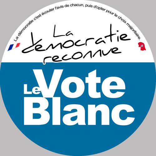 Démocratie Le Vote Blanc - 15cm - Sticker/Autocollant
