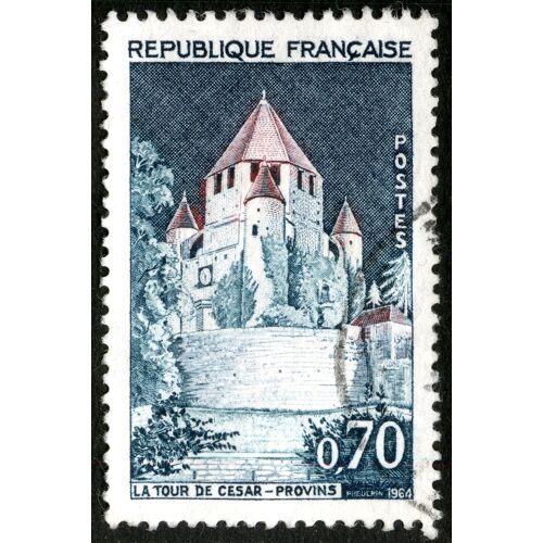 Timbre Oblitéré République Française, La Tour De Cesar - Provins, 1964, 0.70, Postes
