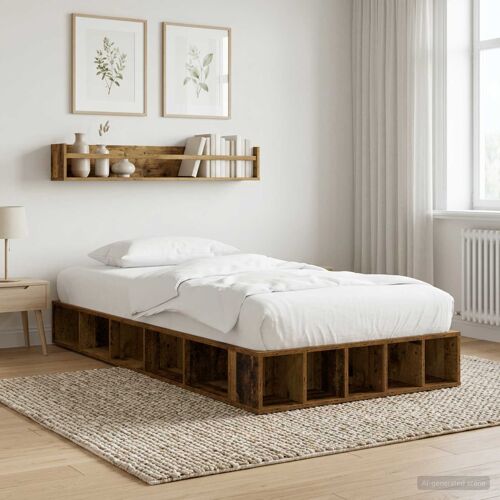 vidaXL Cadre de lit avec rangement Bois ancien 80 x 200 cm