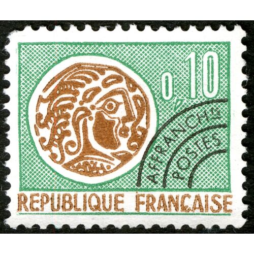 Timbre République Française , Sans Légende Particulière - Type Monnaie Gauloise , 0,10