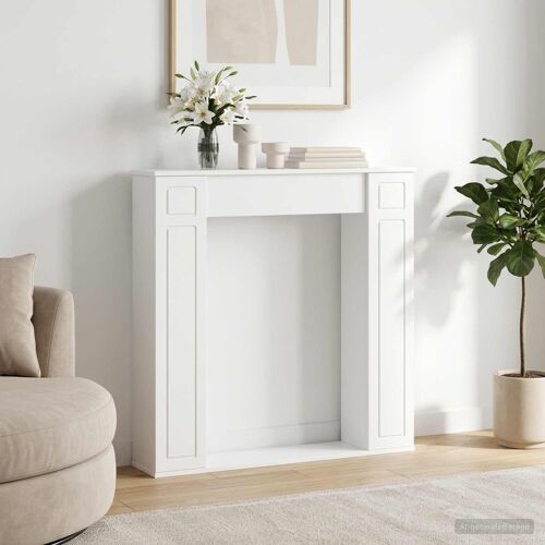vidaXL Cadre de cheminée Blanc 100 x 20 x 100 cm Bois d'ingénierie