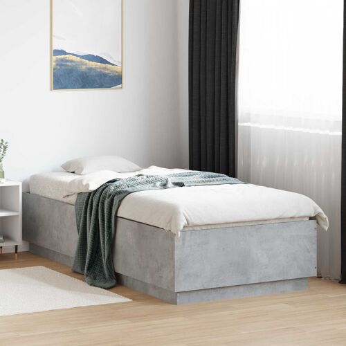 vidaXL Cadre de lit Gris béton 80 x 200 cm Bois d'ingénierie