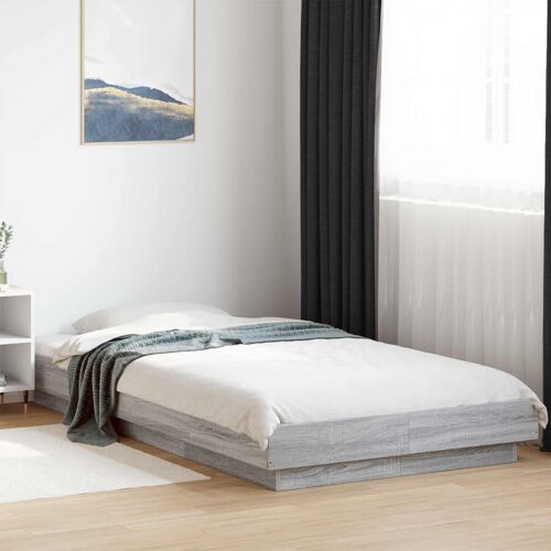 vidaXL Cadre de lit au sol Sonoma gris 80 x 210 cm Bois d'ingénierie