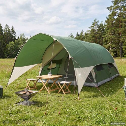 vidaXL 10 personne 10 personnes Vert Polyester 185T avec revêtement PU