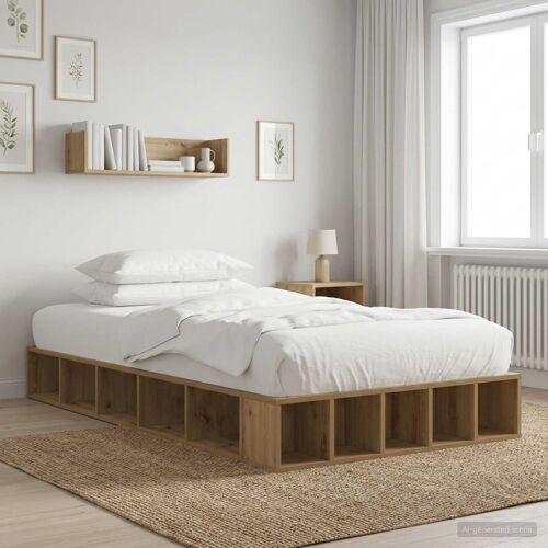 vidaXL Cadre de lit avec rangement Chêne artisanal 80 x 200 cm
