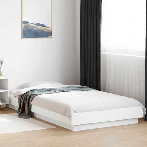 vidaXL Cadre de lit au sol Blanc 80 x 210 cm Bois d'ingénierie