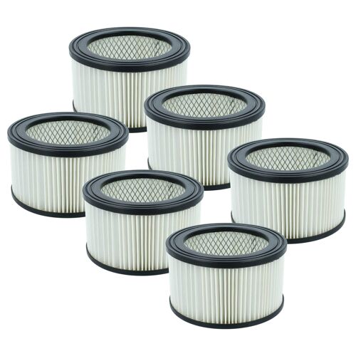 vhbw 6x filtre plissé compatible avec Kamino FLAM337101 aspirateur à cendres - noir / blanc, nettoyable