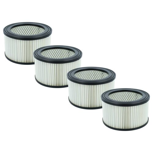 vhbw 4x filtre plissé compatible avec Kamino FLAM337101 aspirateur à cendres - noir / blanc, nettoyable