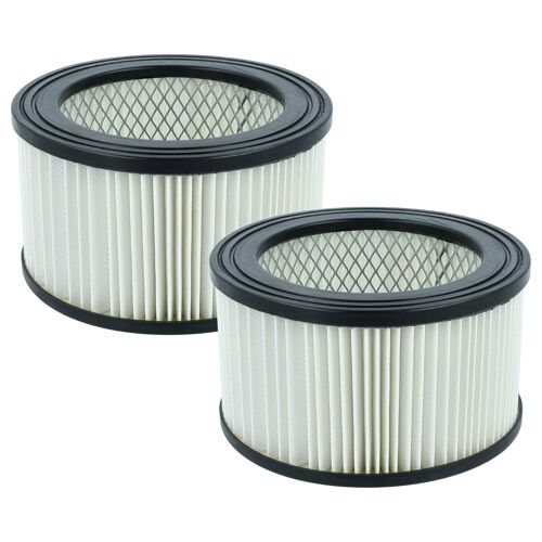 vhbw 2x filtre plissé compatible avec Habitex E438 aspirateur à cendres - noir / blanc, nettoyable