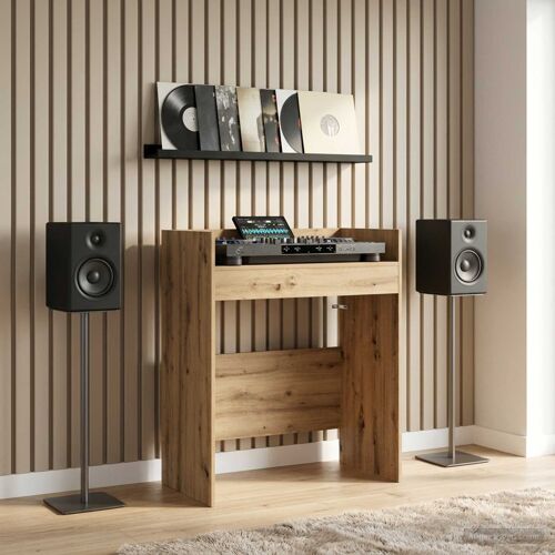 Vidaxl Table De Dj Chêne Artisanal 82 X 45 X 102 Cm Bois D'ingénierie