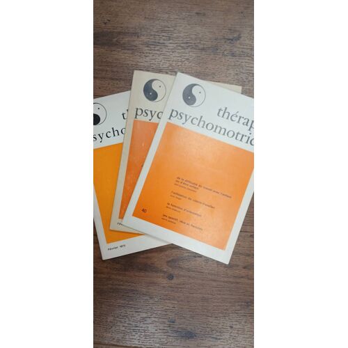 Therapie Psychomotrice Lot De 3 Revued