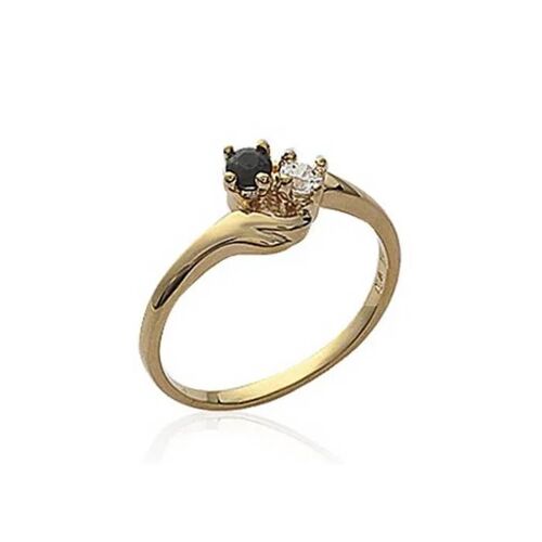 Bague Toi Et Moi Plaqué Or 18 Carats 5 Microns Tailles 48 À 62 Doré - 48
