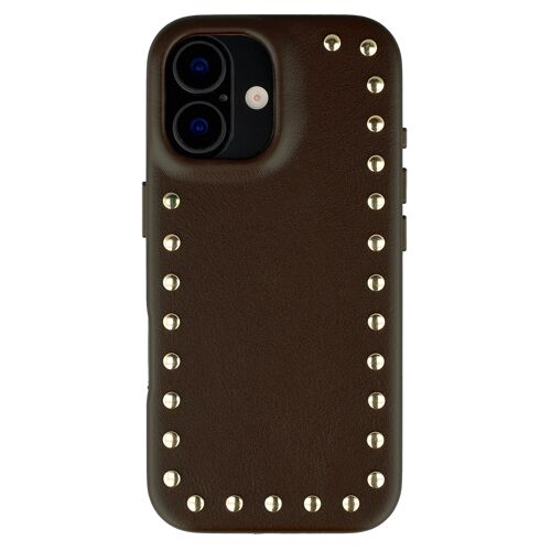 Selencia Coque arrière Studs avec MagSafe iPhone 16 Cacao Crush