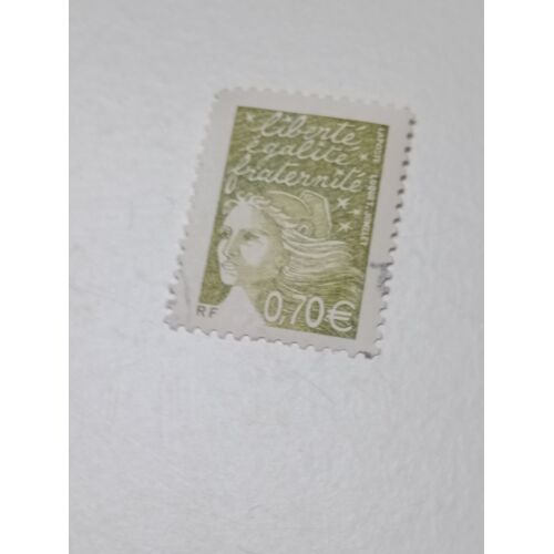 Timbre France Oblitéré 0,70 Yvert N° 3571 Marianne De Luquet -Vert Olive De 2003 +