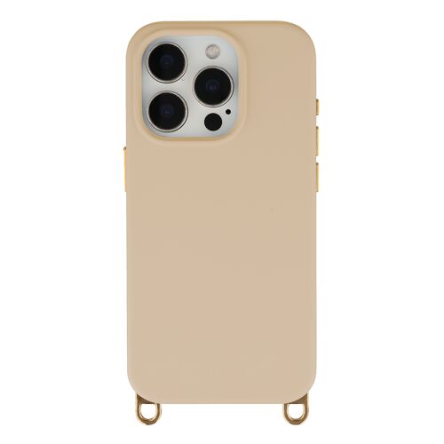 Selencia Coque arrière Rivièra avec MagSafe avec crochets amovibles iPhone 15 Pro Milky Latte